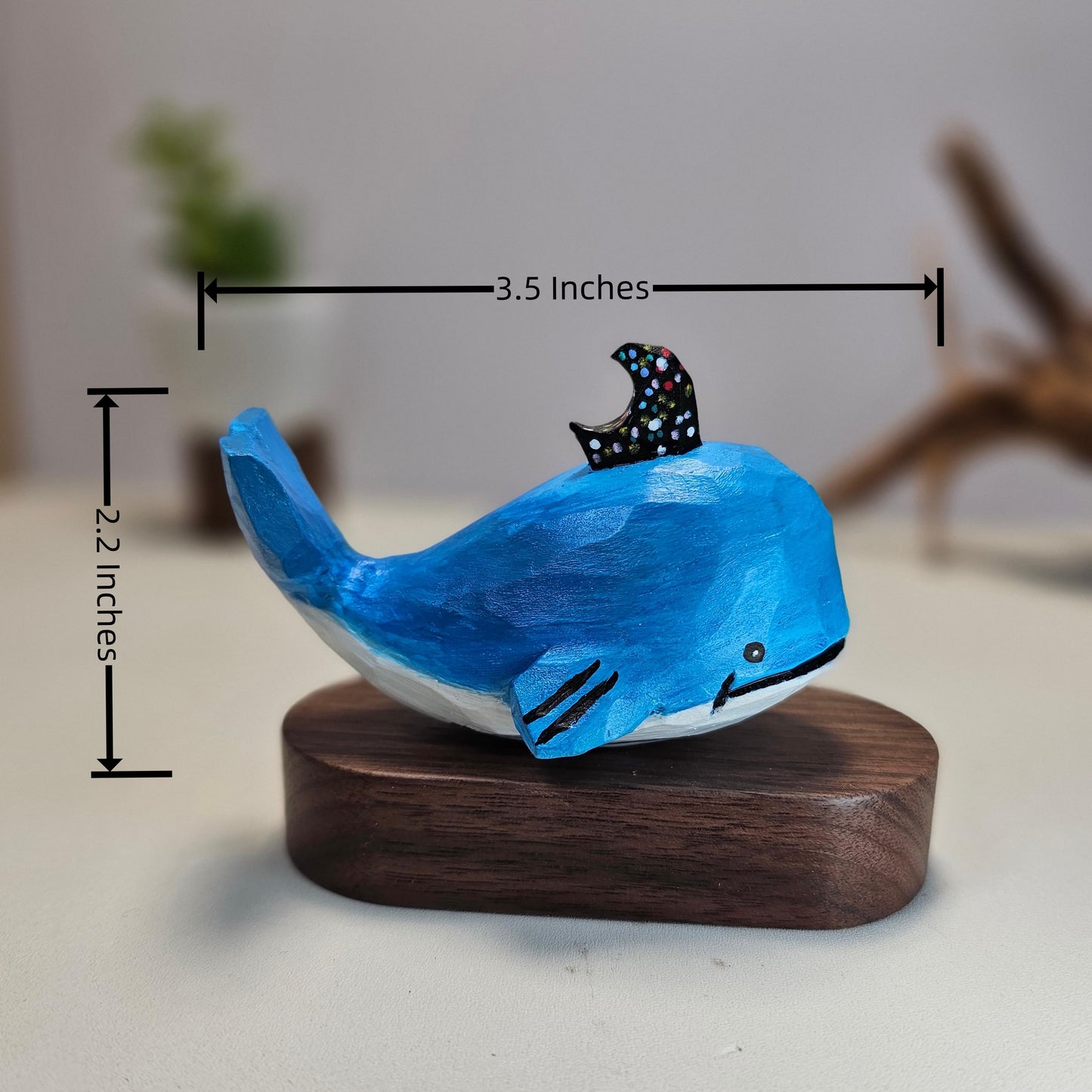 Handcrafted Wooden Whale Figurine