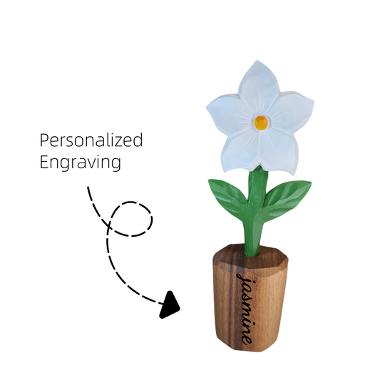 Hand-Carved Cape Jasmine Wooden Figurine