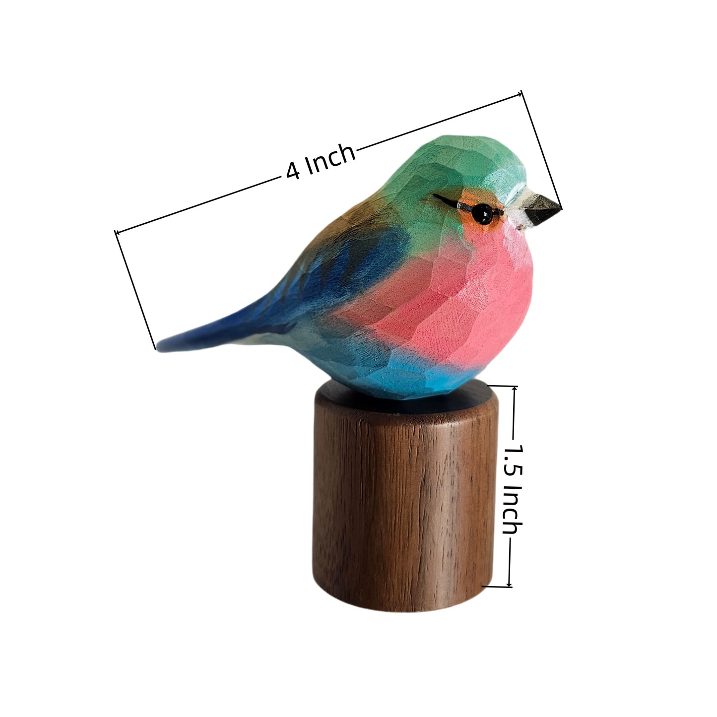 Hand Carved & Hand Painted Lilac-breasted Roller Figurine | Basswood with Black Walnut Base