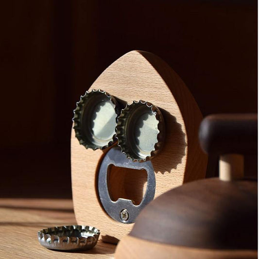 Creative Bottle Opener with retro Iron Shape Wooden Handmade Home Decoration - Wooden Islands