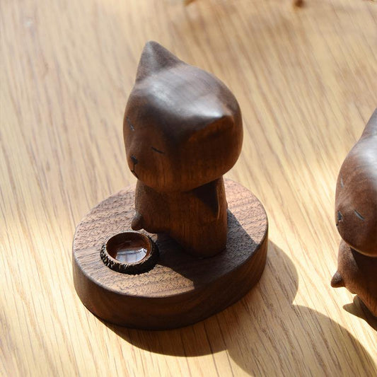 Essential oil Diffuser Hand Carved Be Cool Tibetan fox Wooden Décor _DC - Wooden Islands