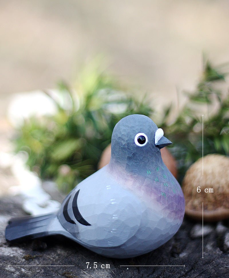 Pigeon Couple Figurines – Unique Home Decor - Wooden Islands