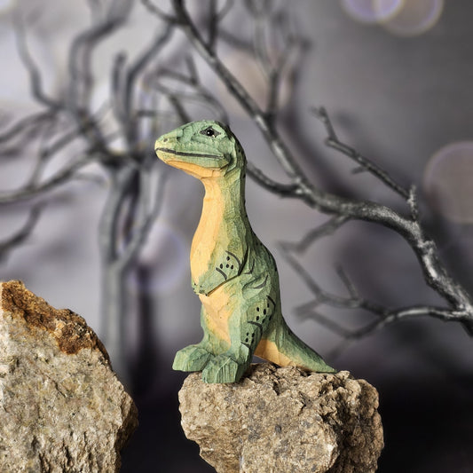 Tyrannosaurus Rex Baby Hand-Carved Figurine - Wooden Islands