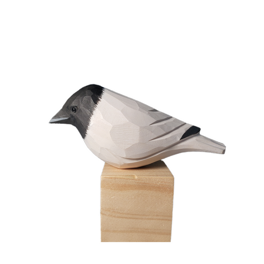 White crow Hand-painted Bird Figurine - Wooden Islands