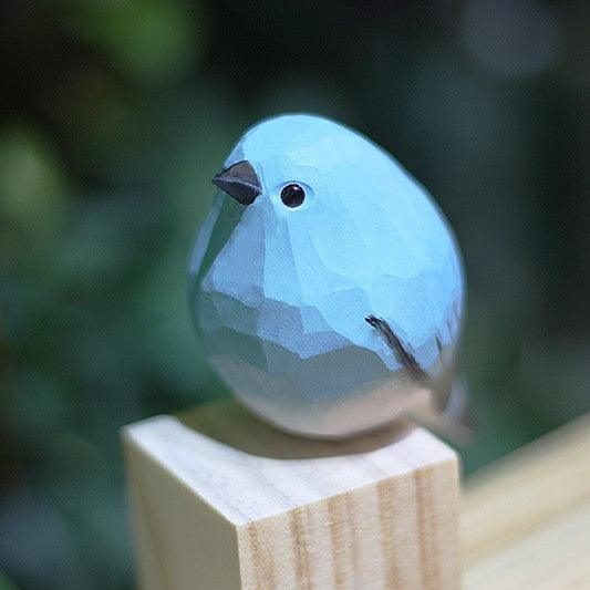 2nd Gen Mountain Bluebird Figurines Hand Carved Painted Wooden borb - Wooden Islands