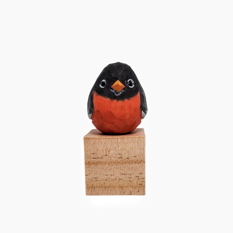 American Robin Painted Bird Figurine - Wooden Islands