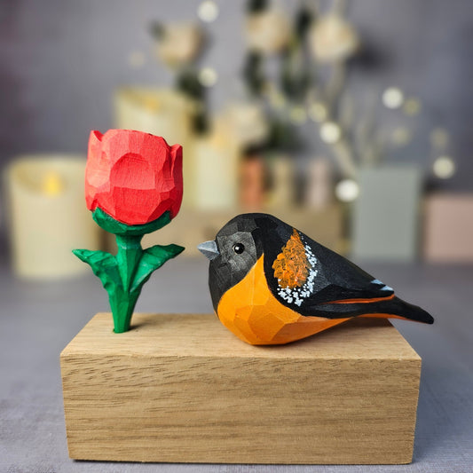 Baltimore Oriole with Rose - Wooden Islands
