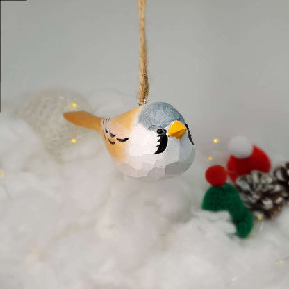 Bearded Tit Hanging Ornaments - Wooden Islands