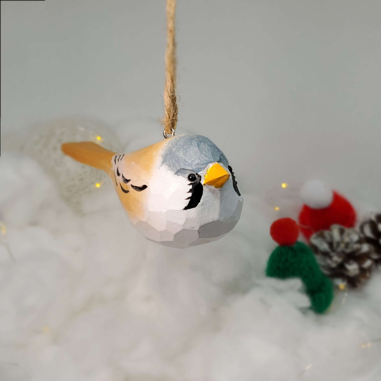 Bearded Tit Hanging Ornaments - Wooden Islands