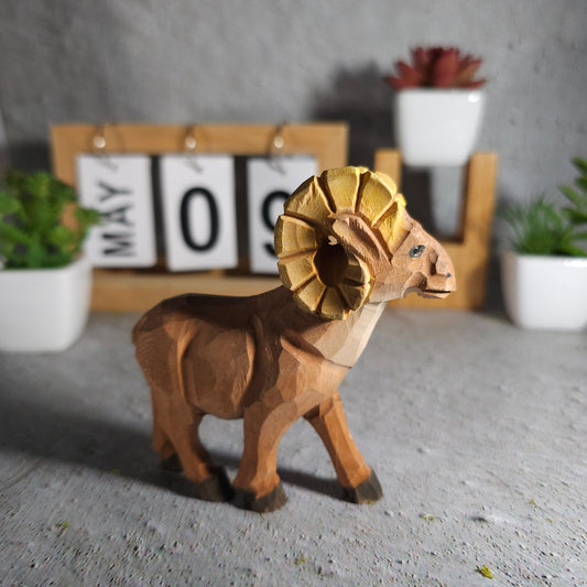 Bighorn Sheep Wood Figurine - Wooden Islands