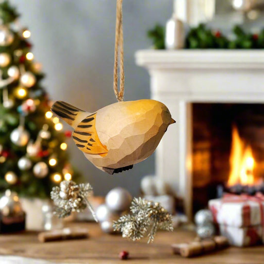 Chubby Bird Hanging Holiday Ornaments - Wooden Islands