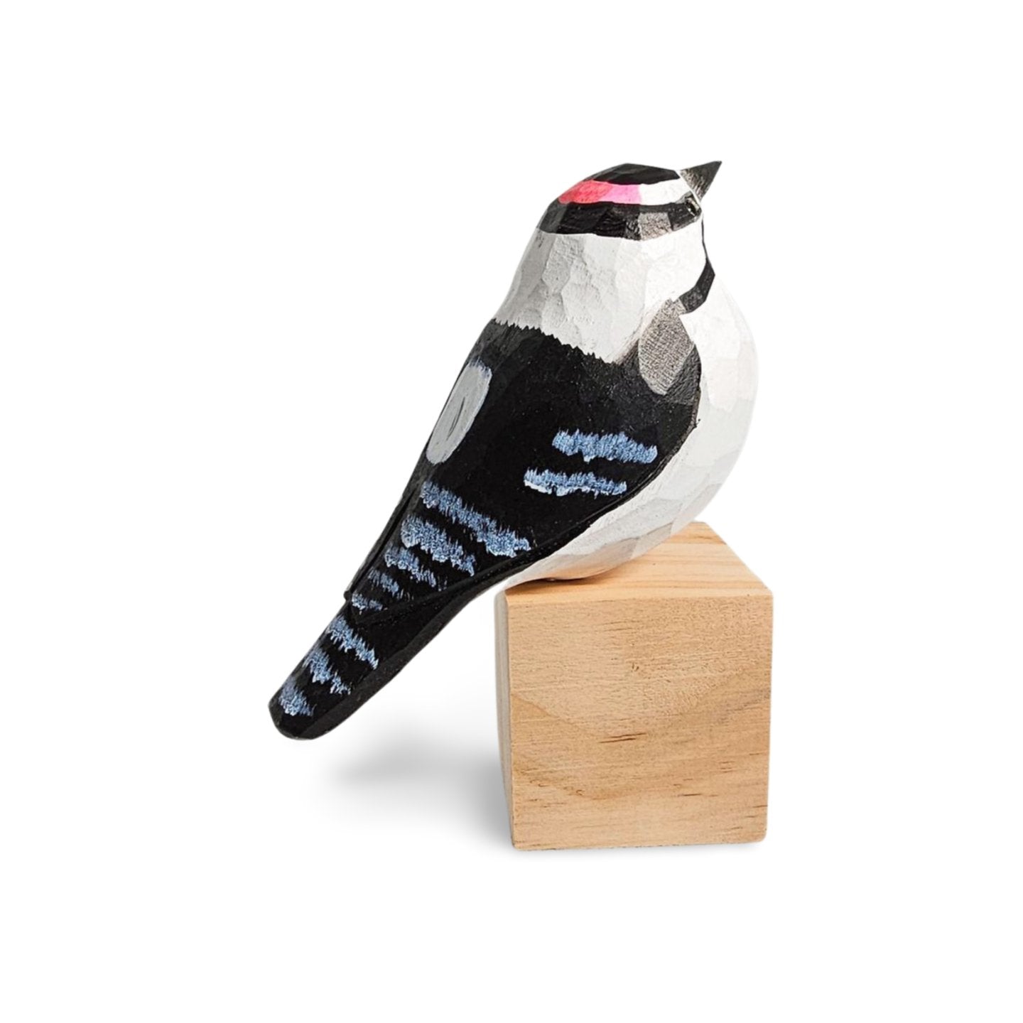 Downy Woodpecker Sculpted Hand Painted Bird Wood Figurines - Wooden Islands