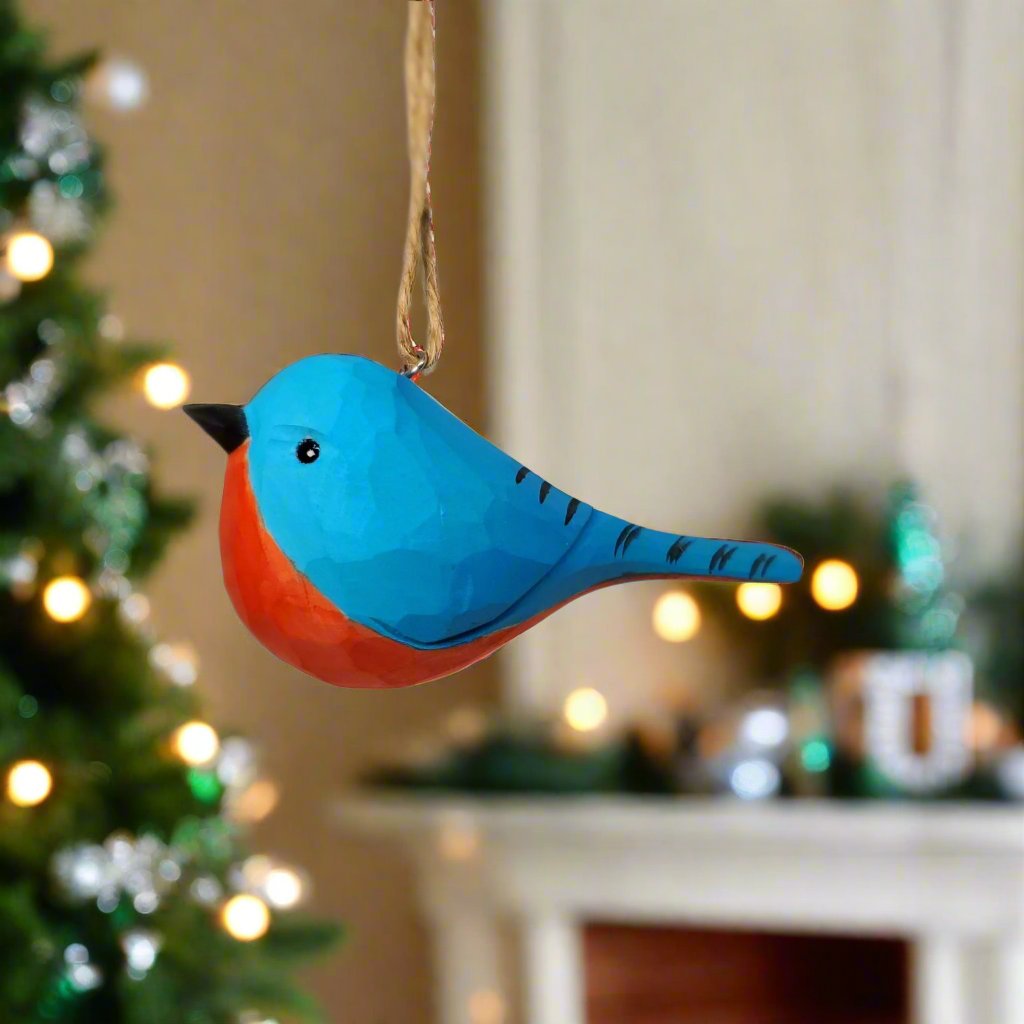 Eastern Bluebird Hanging Ornaments - Wooden Islands