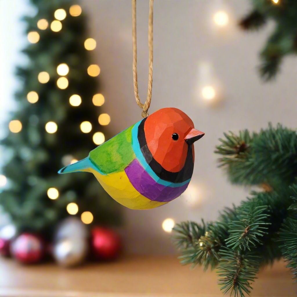 Gouldian finch Bird Hanging Ornaments - Wooden Islands