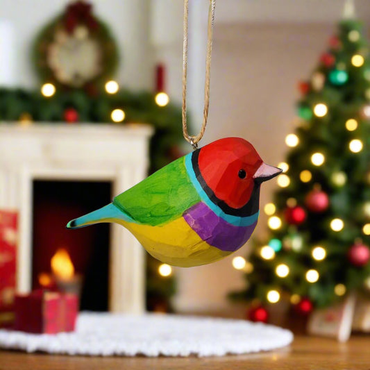 Gouldian finch Bird Hanging Ornaments - Wooden Islands