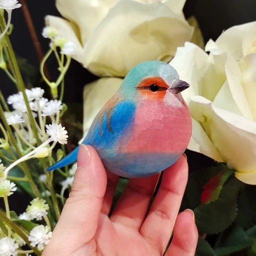 Lilac-breasted roller Sculpted Hand-Painted Bird Figure - Wooden Islands