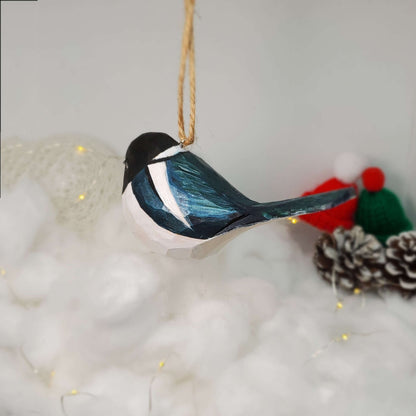 Magpie Bird Hanging Ornaments - Wooden Islands
