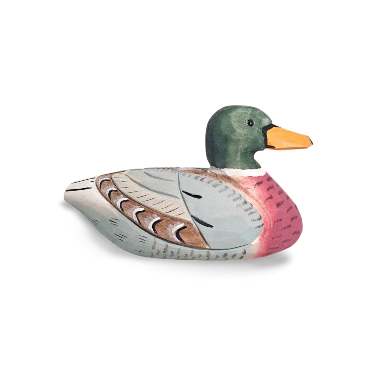Majestic Mallard Figurine - Hand-Painted Wooden Sculpture for Wildlife Enthusiasts - Wooden Islands