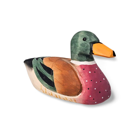 Majestic Mallard Figurine - Hand-Painted Wooden Sculpture for Wildlife Enthusiasts - Wooden Islands