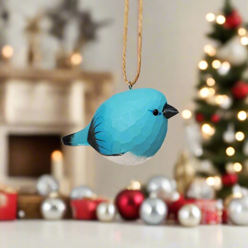 Mountain Bluebird-B Hanging ornaments - Wooden Islands