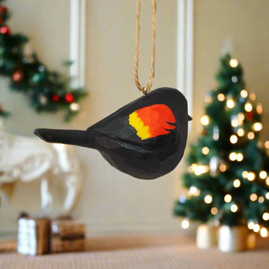 Red-Winged Blackbird Hanging Ornaments - Wooden Islands