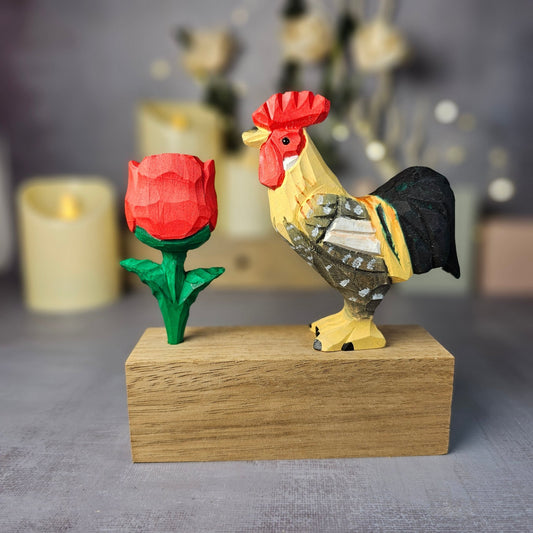Rooster with Rose - Wooden Islands