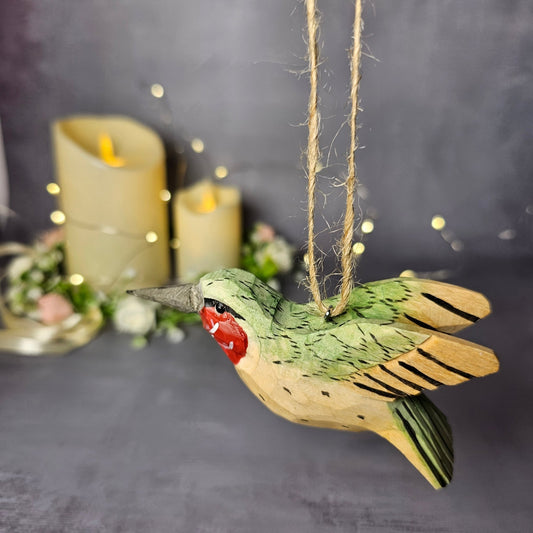 Ruby-Throated Hummingbird Hanging Ornaments - Wooden Islands