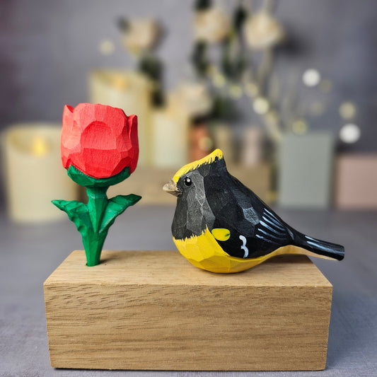 Sultan Tit with Rose - Wooden Islands