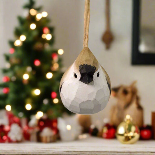 Tufted Titmouse Hanging Ornaments - Wooden Islands