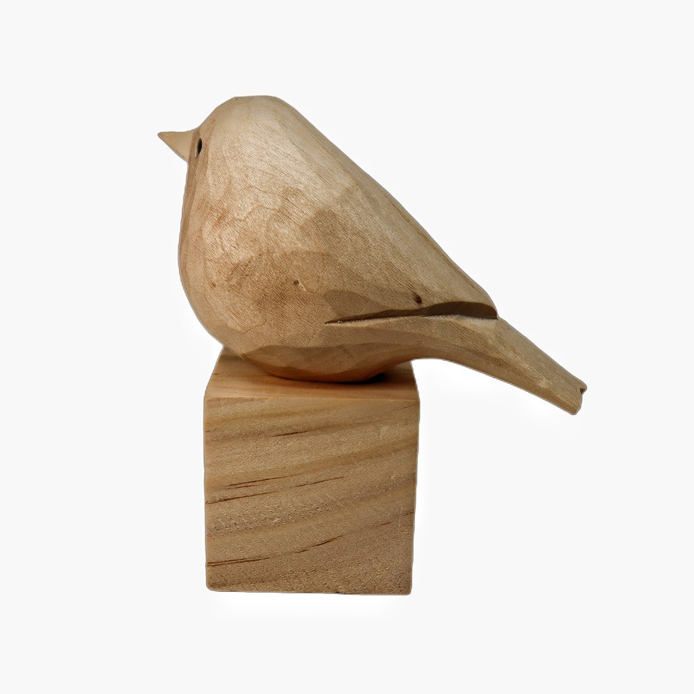 U004 Unfinished Wood bird statues - Wooden Islands