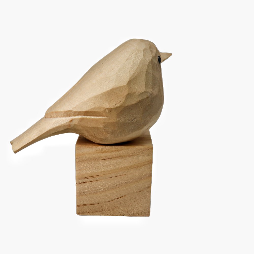 U004 Unfinished Wood bird statues - Wooden Islands
