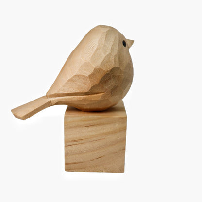 U007 Unfinished Wood bird statues - Wooden Islands