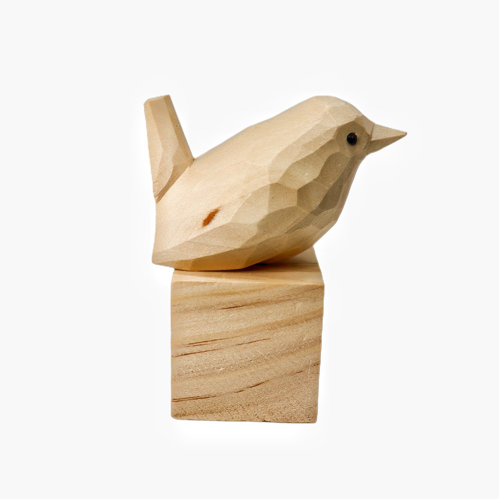 U010 Unfinished Wood bird statues - Wooden Islands
