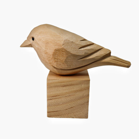 U012 Unfinished Wood bird statues - Wooden Islands