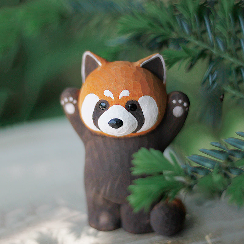 Hand-Painted Red Panda Sculpted Figurine