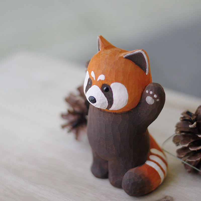 Hand-Painted Red Panda Sculpted Figurine