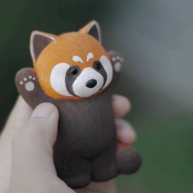 Hand-Painted Red Panda Sculpted Figurine