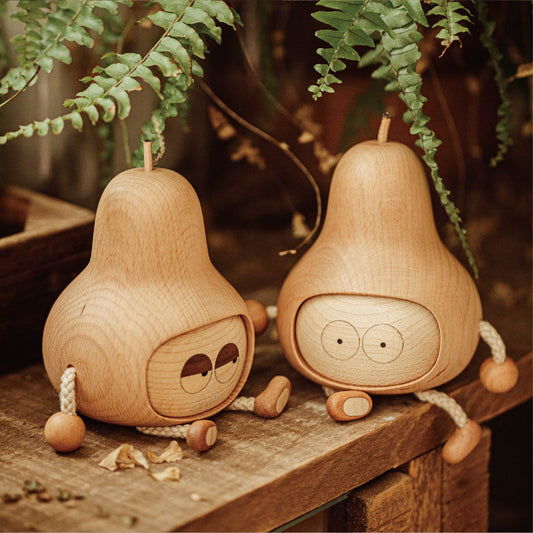 Pear Couple Wooden Decoration - Uniquely Handcrafted Elegance