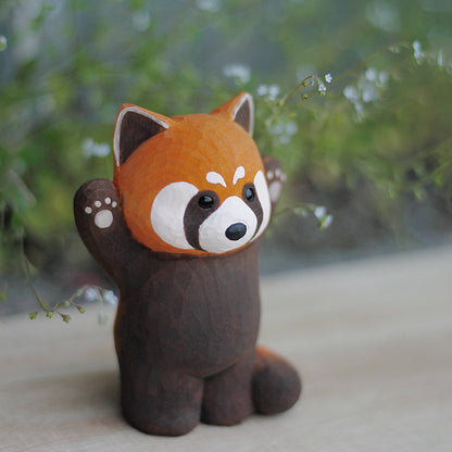 Hand-Painted Red Panda Sculpted Figurine