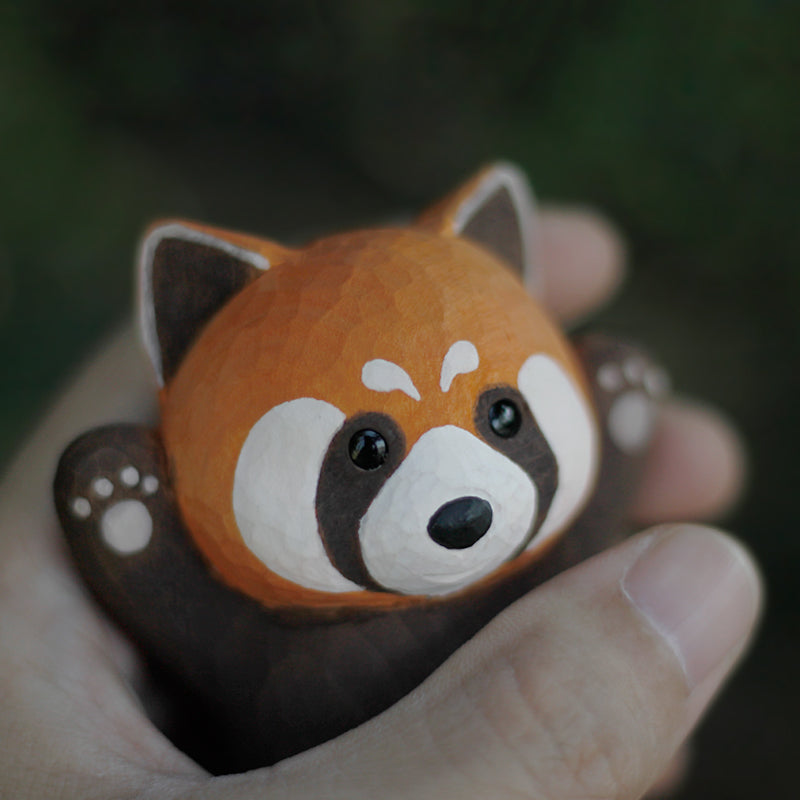 Hand-Painted Red Panda Sculpted Figurine