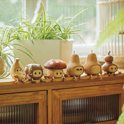 Small Mushroom Cute Solid Wood Creative Decoration - Whimsical Charm for Your Home