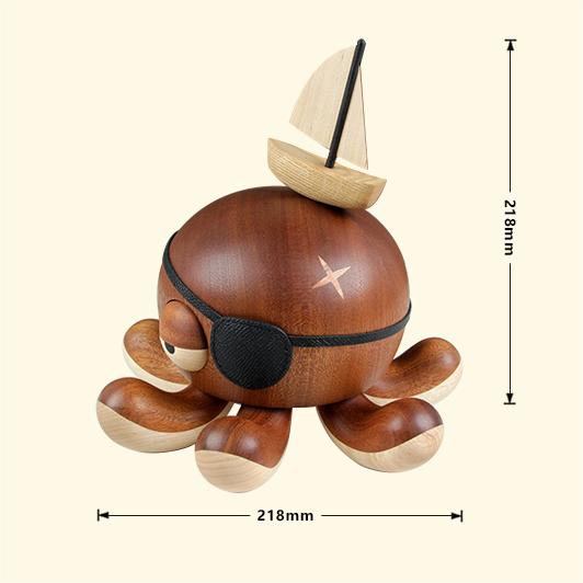 Captain Octopus: The Wooden Treasure Keeper & Creative Decor Accent