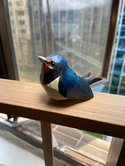 Barn Swallows Sculpted Hand-Painted Wood Bird Figurines