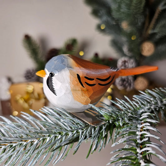 Bearded Tit Clip-on Bird Ornament