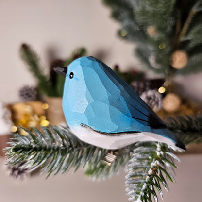 Mountain Bluebird Clip-on Bird Ornament