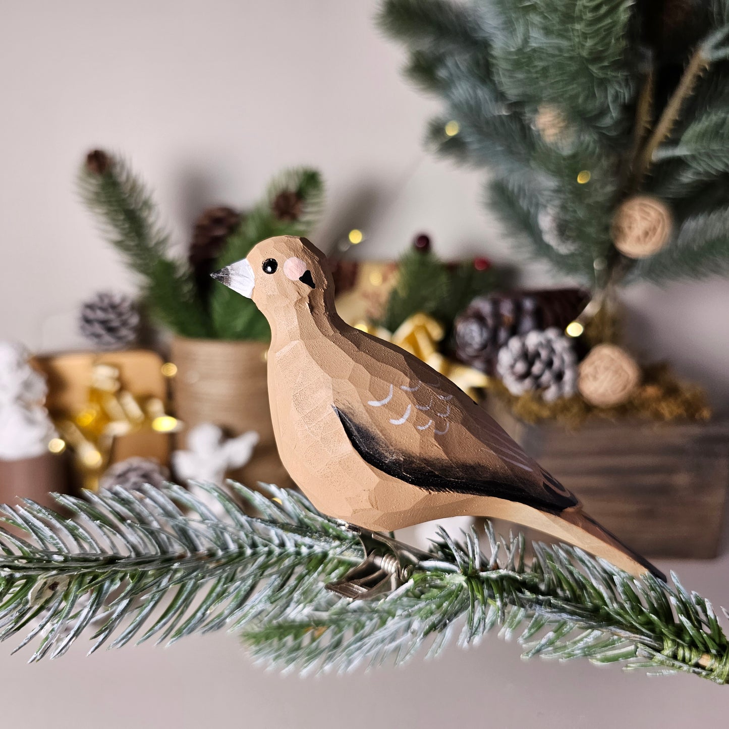 Mourning Dove Clip-on Bird Ornament