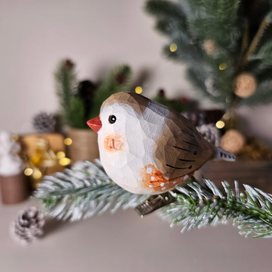 Zebra Finch Bird Clip-on Ornament