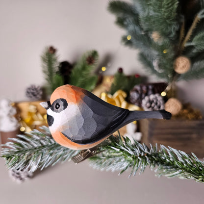 Black-Throated-Bushtit Clip-on Bird Ornament