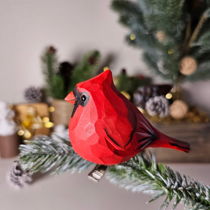 Cardinal Male Clip-on Bird Ornament