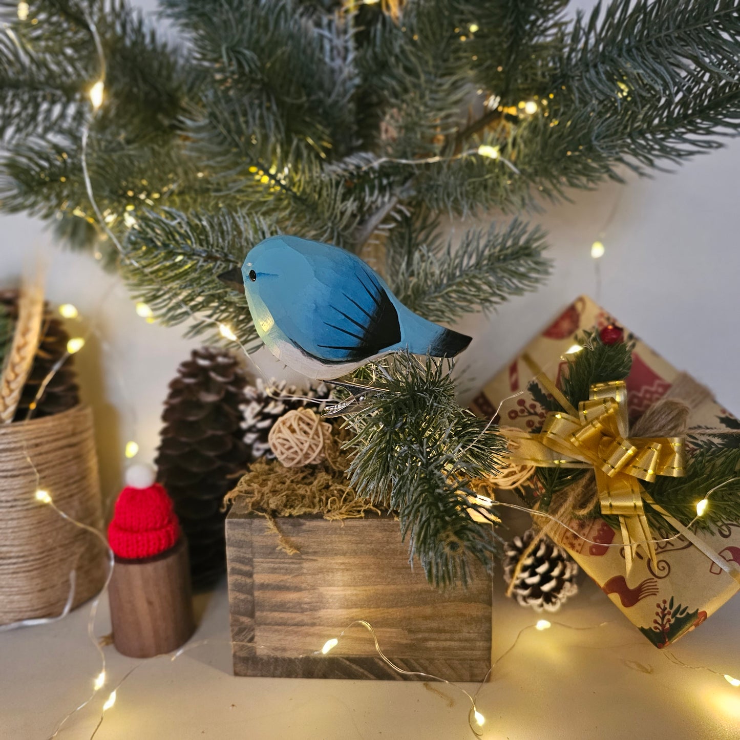 Bluebird Clip-on Bird Ornament